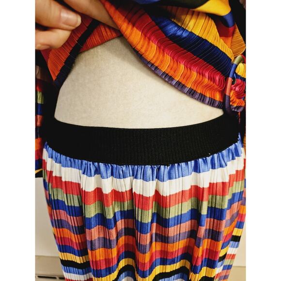 NWT Elliatt Anthropologie Egality Striped Pleated Skirt Top Set $340 XL - Picture 7 of 10